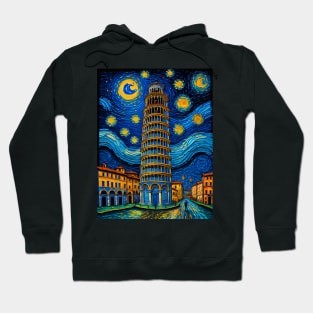 Pisa Tower in Starry Night Hoodie